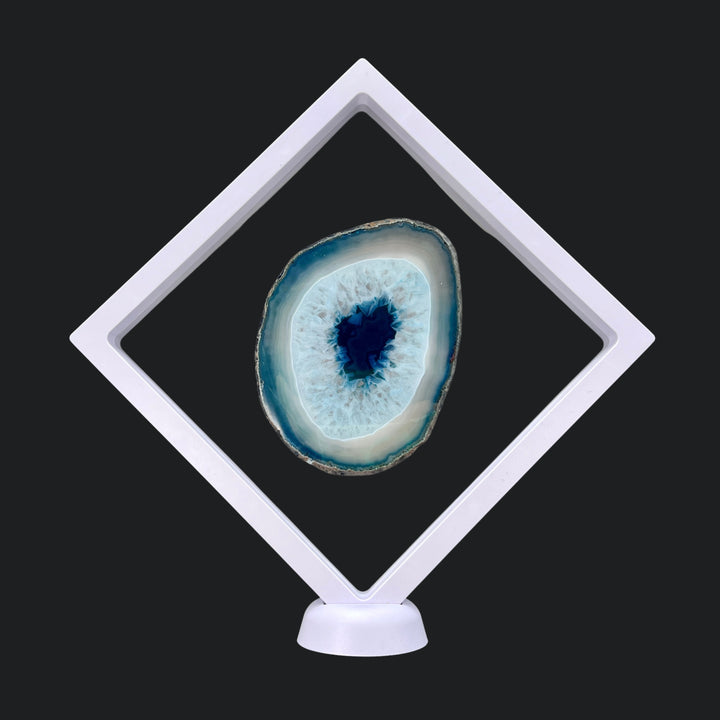 Floating Display Frame Suspended Mount Stand With Round Base Multiple Sizes (2x2, 2.5x2.5, 5x5, 7x7, 9x3.5)Crystal River Gems