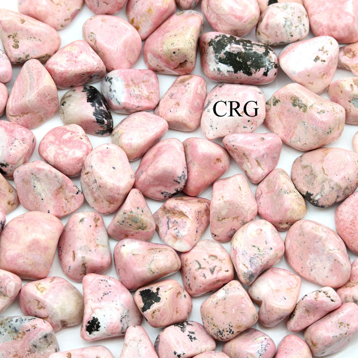Rhodonite Tumbled (8 Ounces) Size 20 to 35 mm Bulk Wholesale Lot Crystals MineralsCrystal River Gems