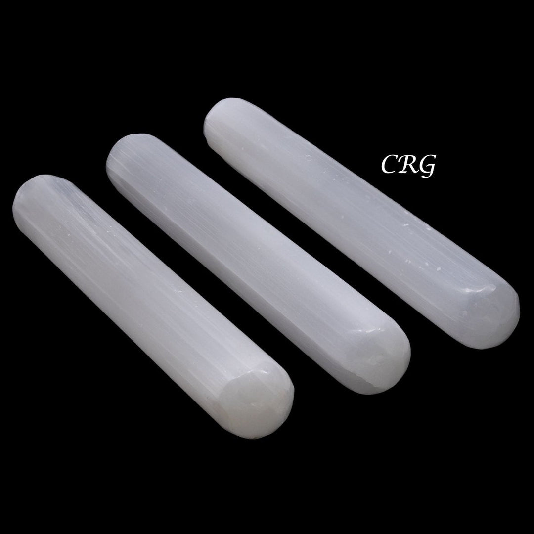 Selenite Massage Wand (4 Pieces) Size 5 to 6 Inches Crystal StickCrystal River Gems