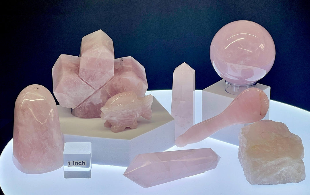 Rose quartz Crystal Bundle Lot (18 Pieces) Bulk Wholesale Gemstone Décor Collection