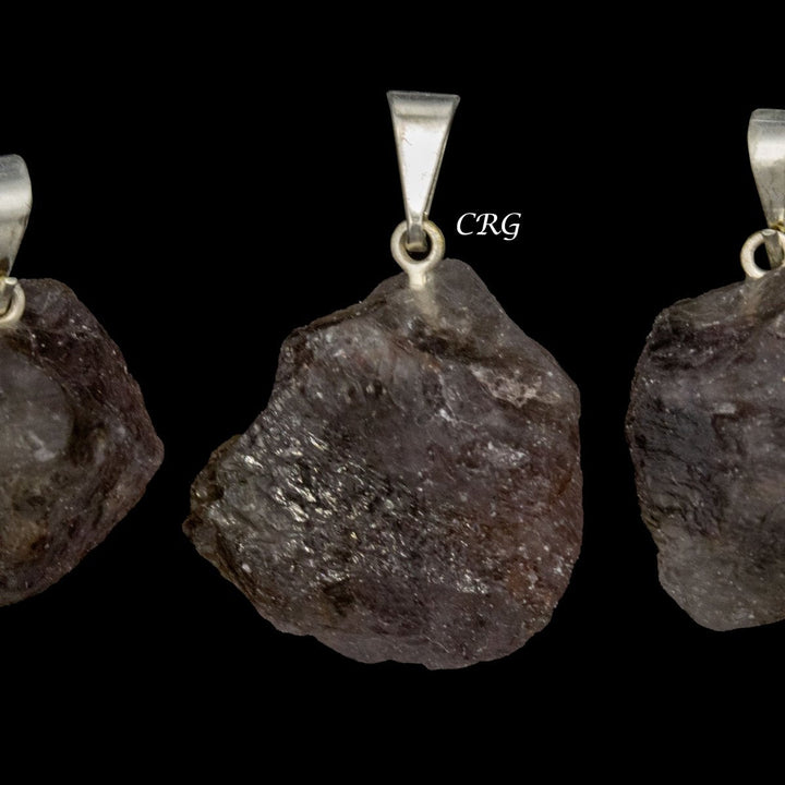 Cacoxenite Rough Rock Pendant with Silver Bail (5 Pieces) Size 18 to 22 mm Crystal Jewelry CharmCrystal River Gems