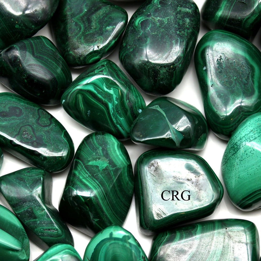 Malachite Tumbled (8 Ounces) Size 25 to 30 mm Bulk Wholesale Lot Crystal Minerals