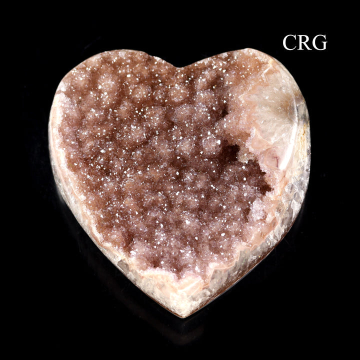 Amethyst Druzy Heart with Polished Edges (1 Kilogram) Polished Edge Crystal Heart with Rough Back