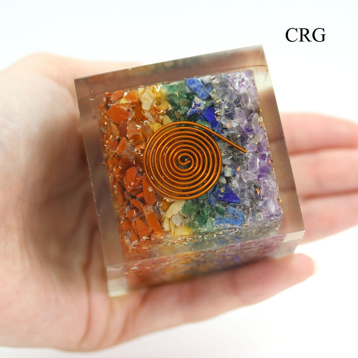 7 Stone Chip Orgonite Cubes (1 Piece) Size 2 Inches Crystal Gemstone ShapesCrystal River Gems