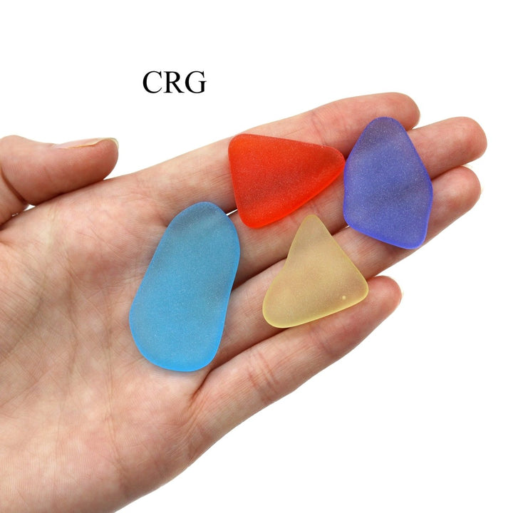Multicolored Sea Glass Mix (5 Pieces) Size 0.5 to 1 Inch CRG Exclusive Crystal AssortmentCrystal River Gems