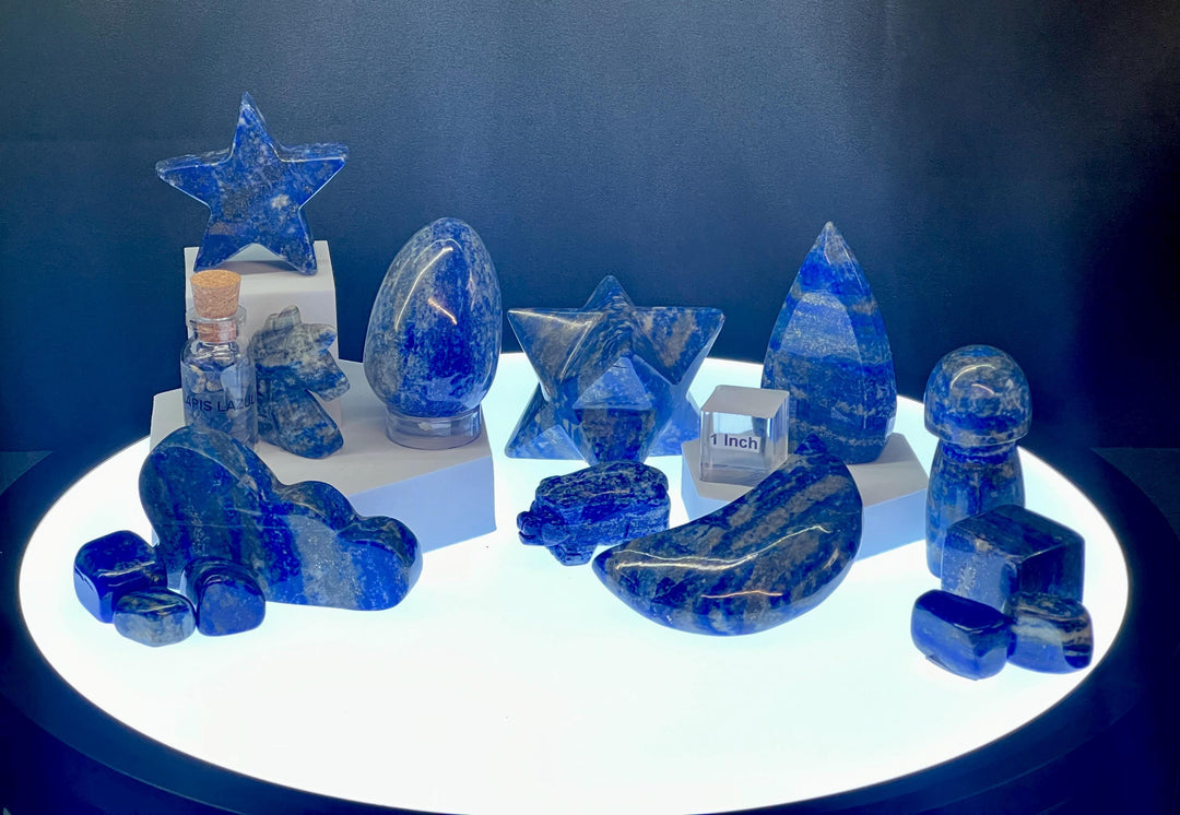 Lapis Carvings Crystal Bundle Lot (16 Pieces) Bulk Wholesale Gemstone Décor Collection