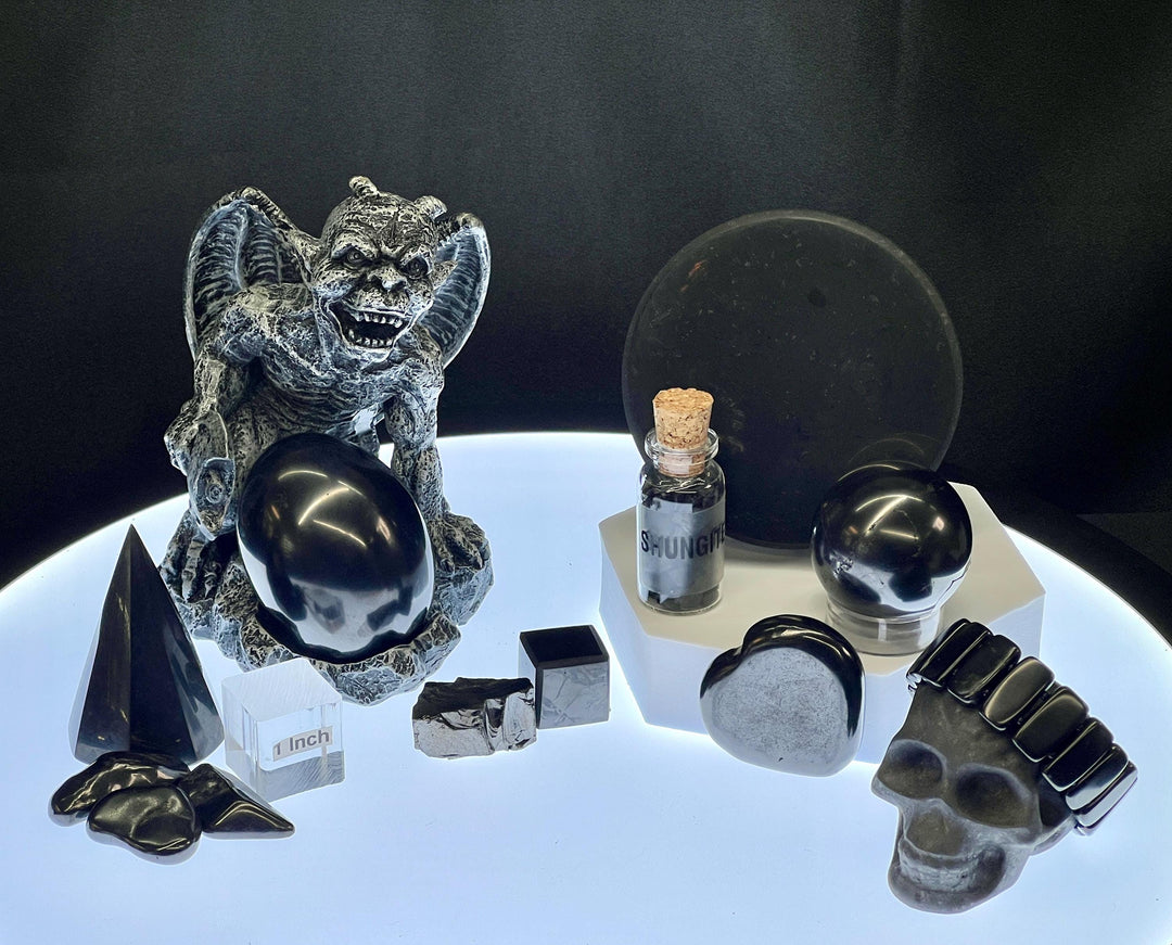 Polished Shungite Crystal Bundle Lot (14 Pieces) Bulk Wholesale Gemstone Décor Collection