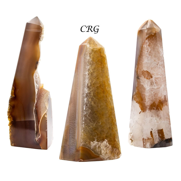 Agate Towers Mixed Shapes (1 Kilogram) Size 6 to 7.5 Inches Standing Crystal Gemstone PointsCrystal River Gems