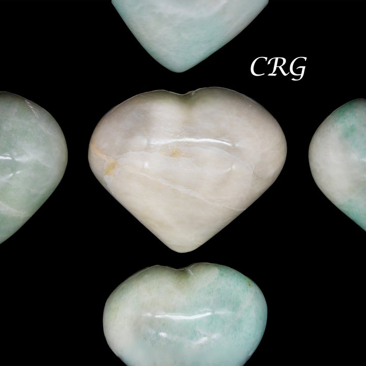 Amazonite Pale Puffy Heart (5 Pieces) Size 1 to 2 Inches Crystal Gemstone ShapeCrystal River Gems