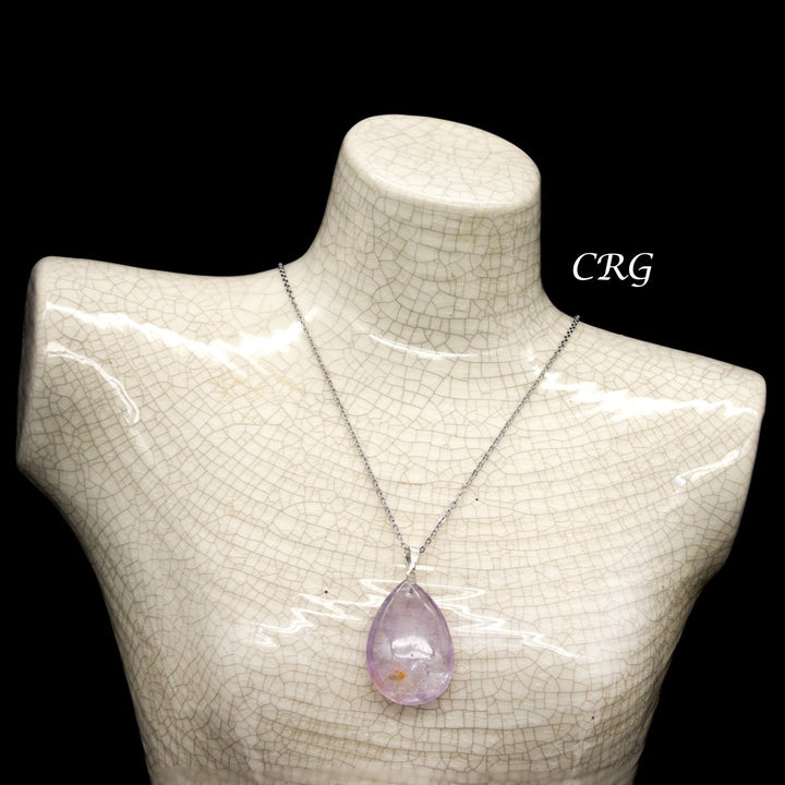 Amethyst Drop Pendants with Silver Bail (5 Pieces) Size 1 to 1.5 Inches Crystal Jewelry Charm