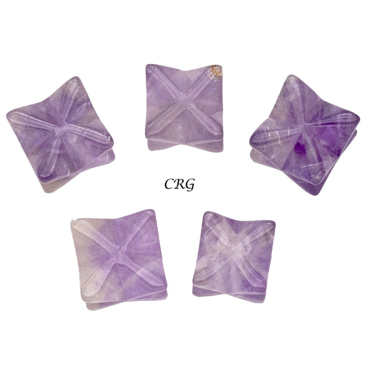 Amethyst Mini Merkabas (5 Pieces) Size 18 mm Small Gemstones MineralsCrystal River Gems