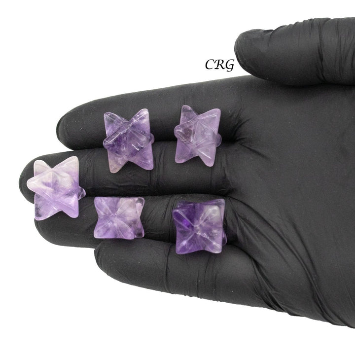 Amethyst Mini Merkabas (5 Pieces) Size 18 mm Small Gemstones MineralsCrystal River Gems