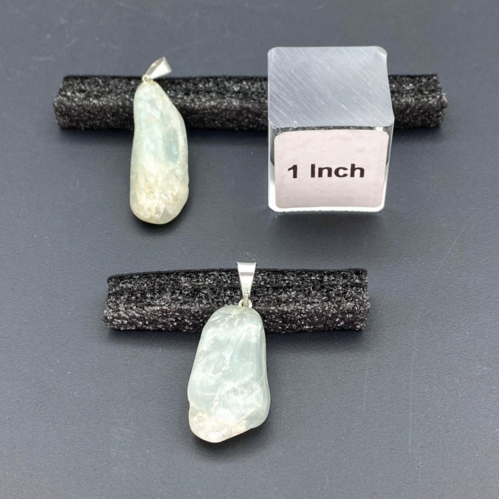 Aquamarine Mini Tumbled Silver Bail PendantCrystal River Gems