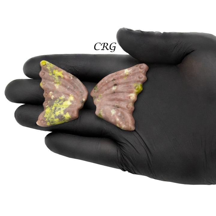 Assorted Gemstone Wing Pairs (8 Pieces) Size 5 cm Mixed Crystal Wing CarvingsCrystal River Gems