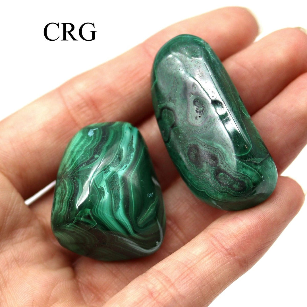 Malachite Tumbled (8 Ounces) Size 25 to 30 mm Bulk Wholesale Lot Crystal Minerals