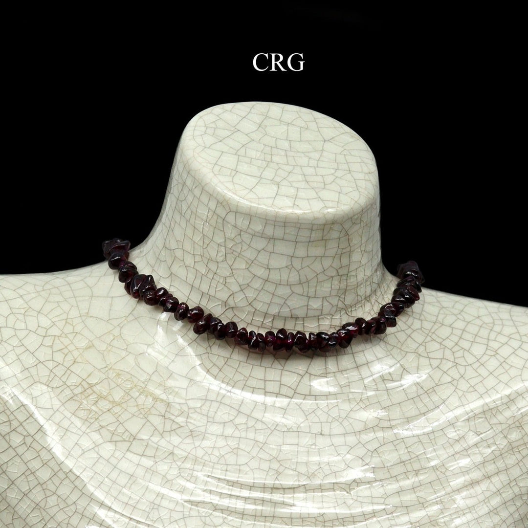 Garnet Strand Chip Choker Necklace (4 Pieces) Wholesale Crystal Gemstone JewelryCrystal River Gems