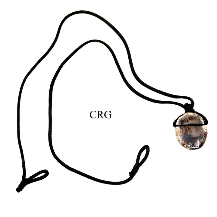 Oco Geode Necklace (4 Pieces) Size 1.5 to 2 Inches Large Crystal on Long Black Cord JewelryCrystal River Gems
