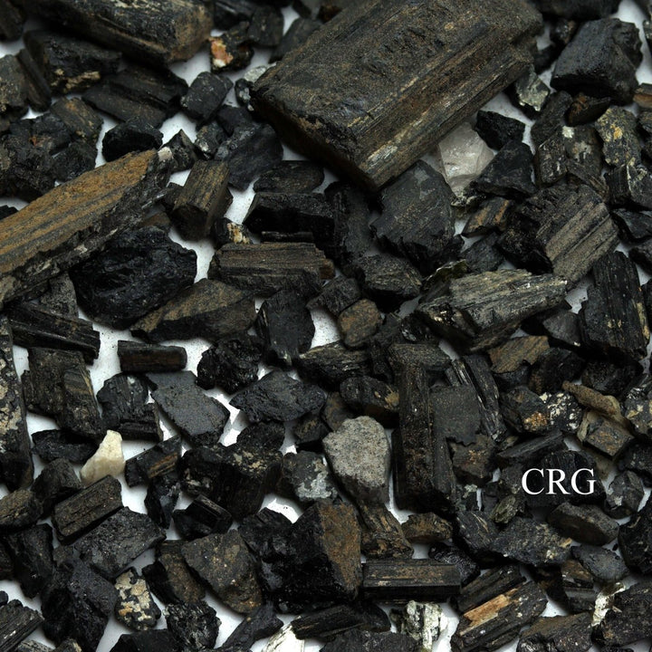 Black Tourmaline Unpolished Chips (15 Kilograms) Size 0.25 to 2 Inches Bulk Wholesale Lot Crystal GemstoneCrystal River Gems