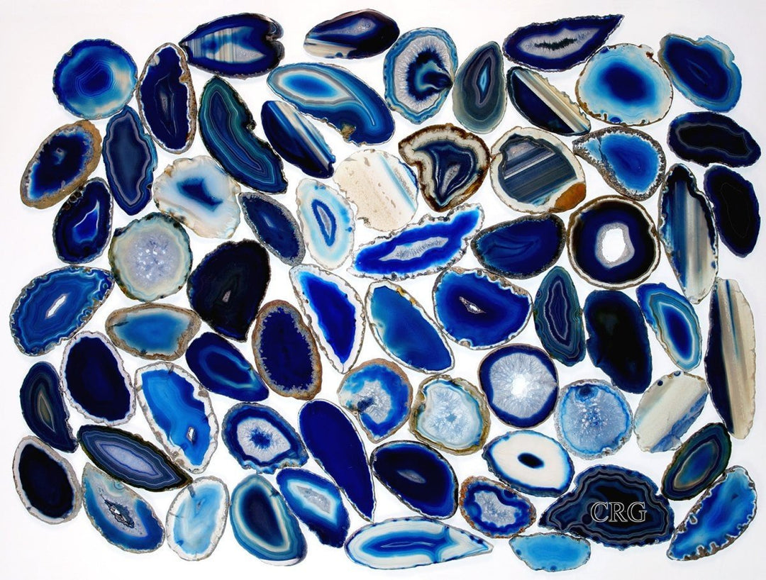 Blue Agate Slice (Size #0) (2 to 3 inches) Grade A Brazilian Agate Geode Slice Wholesale CrystalsCrystal River Gems