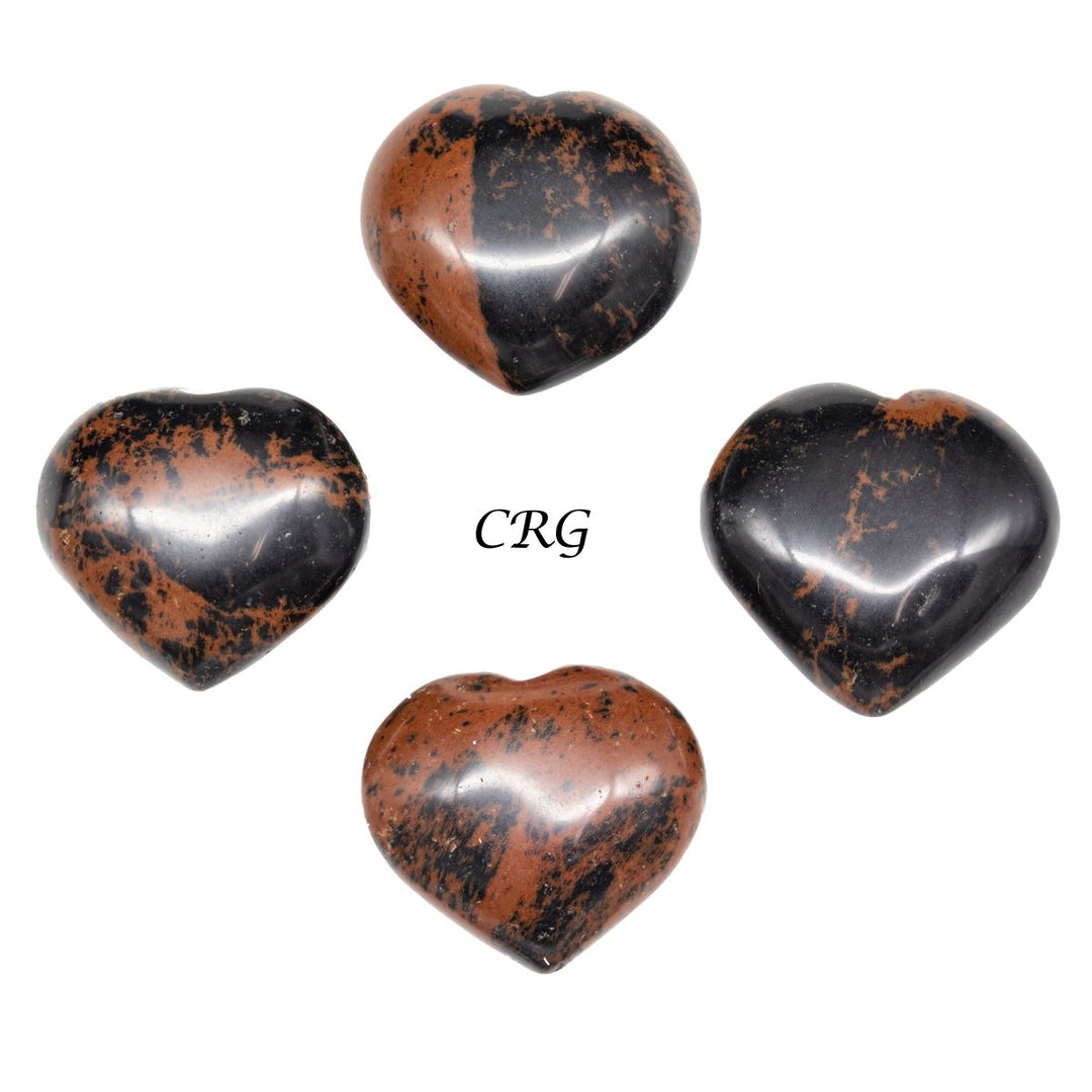 Mahogany Obsidian Puffy Heart (1 Piece) Size 1 to 1.5 Inches Polished Gemstone Heart Carving