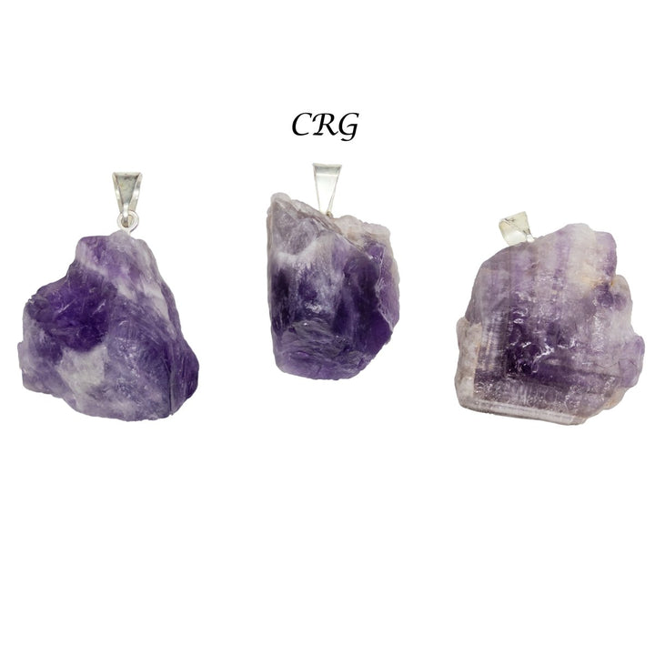 Cacoxenite Rough Rock Pendant with Silver Bail (5 Pieces) Size 18 to 22 mm Crystal Jewelry CharmCrystal River Gems