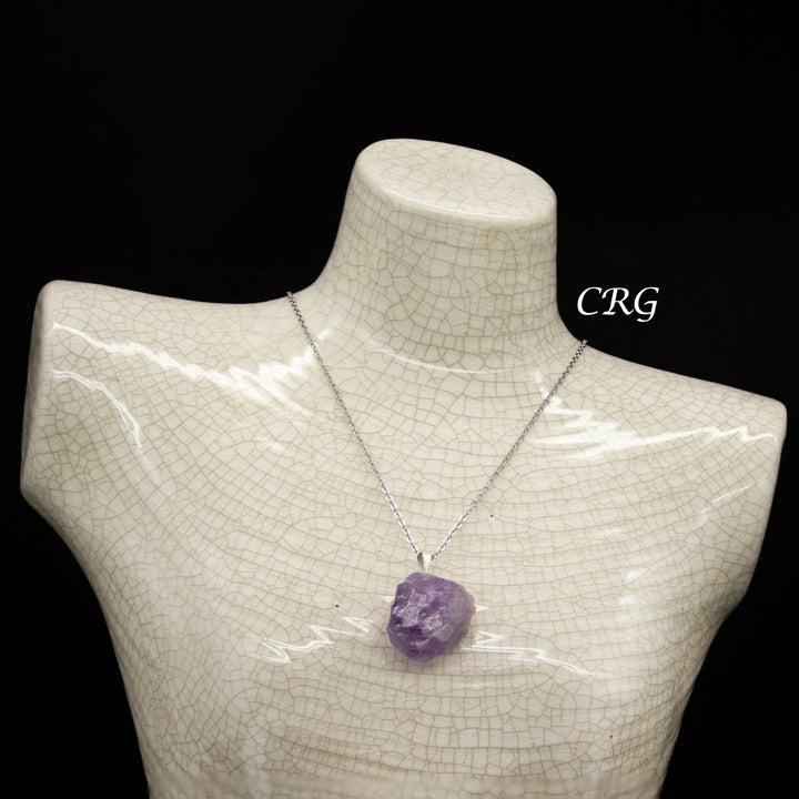 Cacoxenite Rough Rock Pendant with Silver Bail (5 Pieces) Size 18 to 22 mm Crystal Jewelry CharmCrystal River Gems