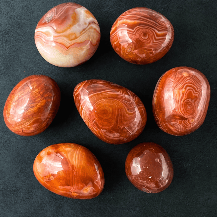 Carnelian Banded Agate Tumbled StonesCrystal River Gems
