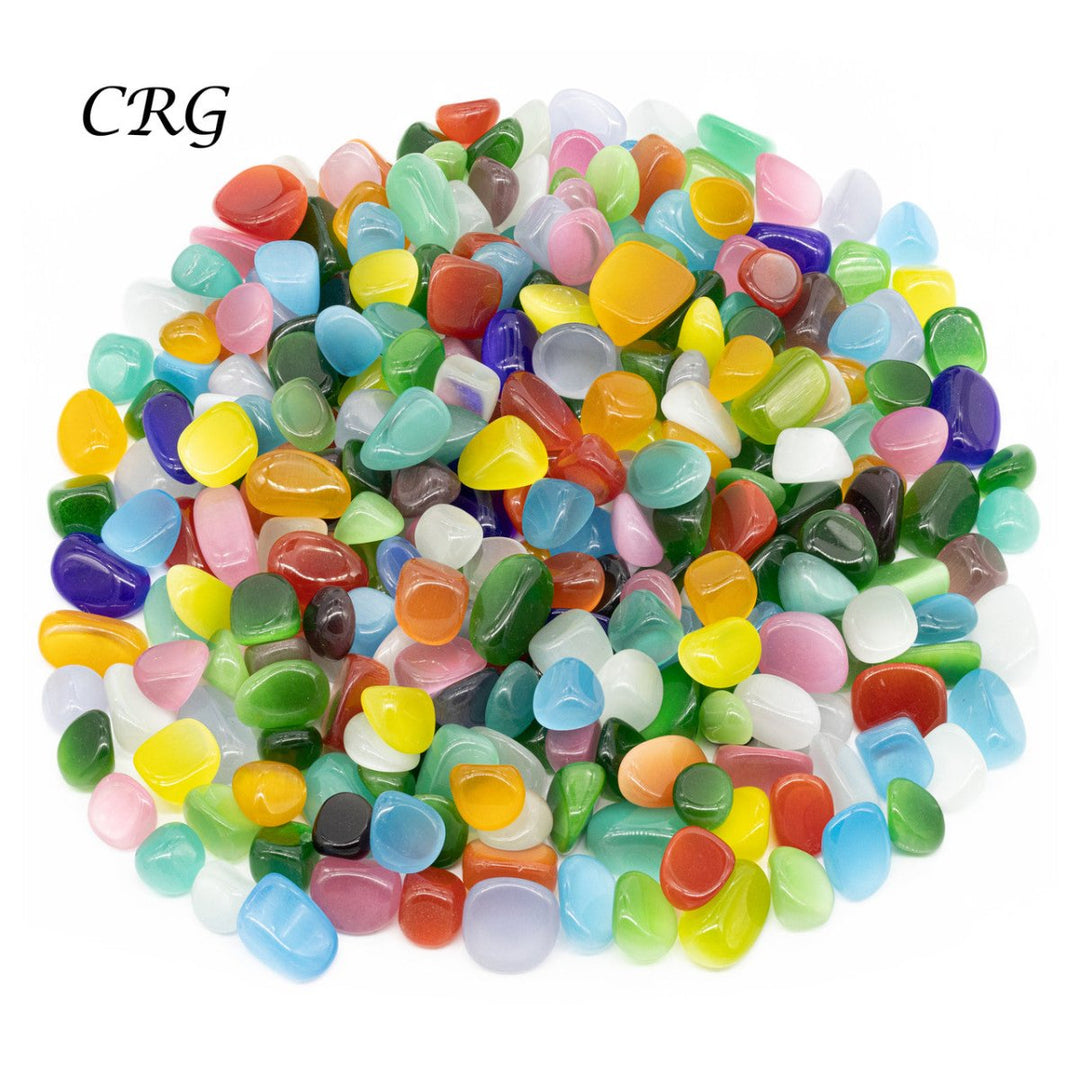 Cat's Eye Tumbled Stones (1 Pound) Size 1 to 3 Inches Mixed Color Crystal Gemstones