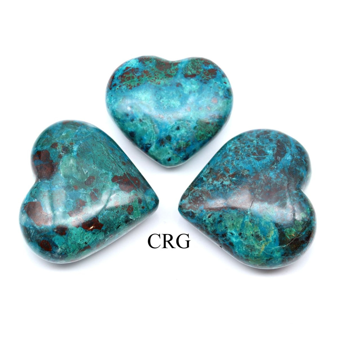 Chrysocolla Puffy Heart (1 Piece) Size 35 to 45 mm Crystal Gemstone ShapeCrystal River Gems
