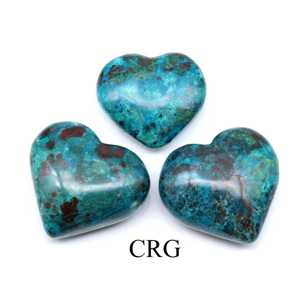 Chrysocolla Puffy Heart (1 Piece) Size 35 to 45 mm Crystal Gemstone ShapeCrystal River Gems