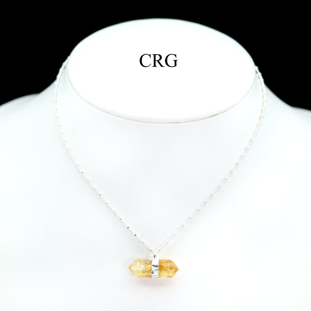 Citrine Double Terminated Point Necklace with Silver Plating (1 Piece) Size 16 Inches Crystal JewelryCrystal River Gems