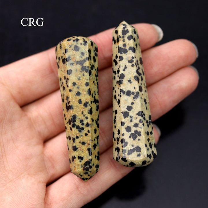 Dalmatian Jasper Wand with Round End (4 Pieces) Size 2 Inches Crystal Gemstone PointCrystal River Gems