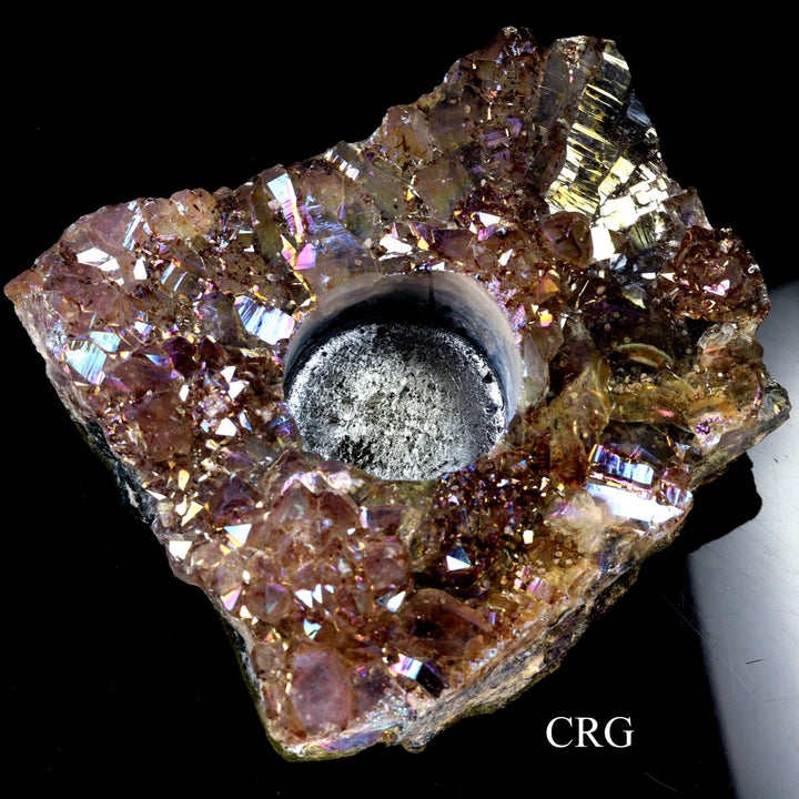 Amethyst Candle Holder (3.5 - 5.5 Inches) (1 Pc) Angel Aura Crystal Gemstone DruzyCrystal River Gems
