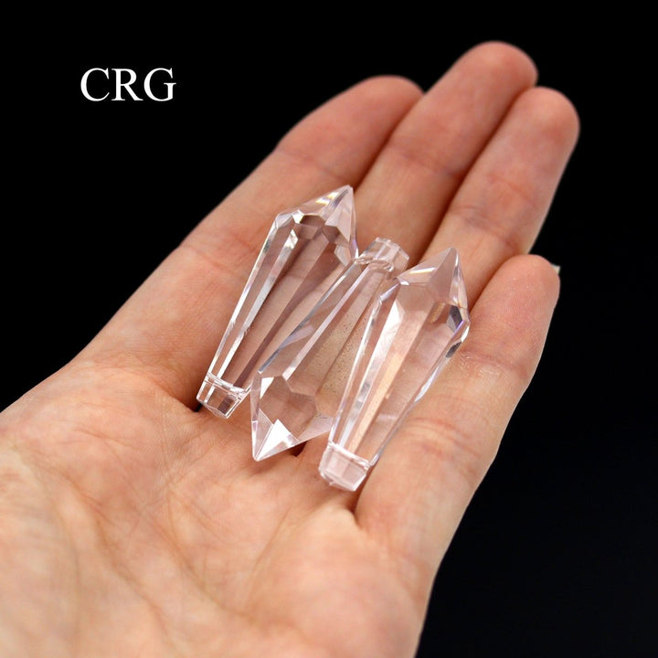 Crystal Pendulum Prism Pendant (1 Piece) Size 1 Inch Clear Jewelry CharmCrystal River Gems