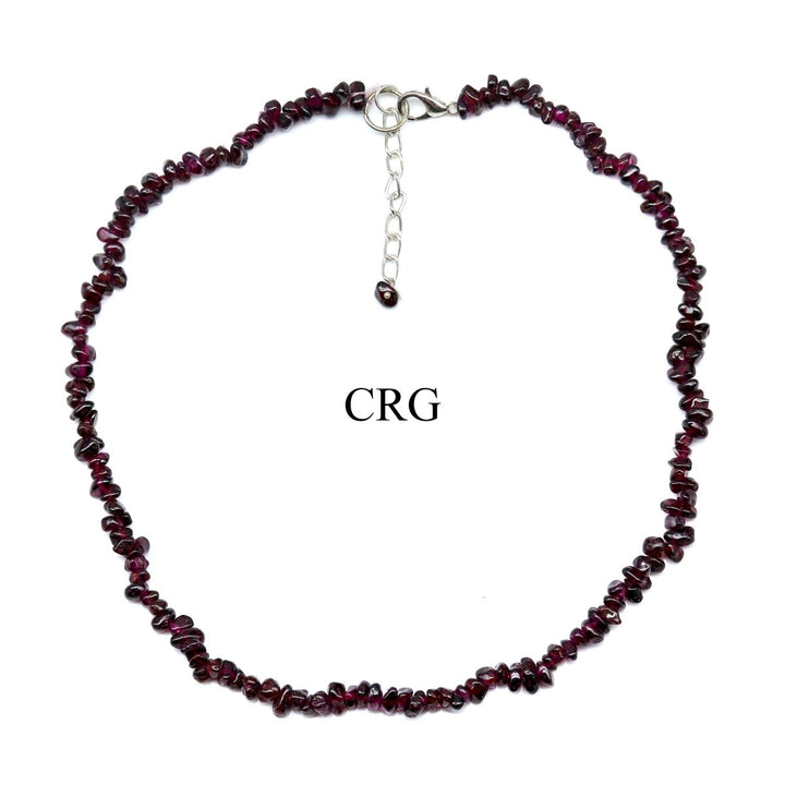 Garnet Strand Chip Choker Necklace (4 Pieces) Wholesale Crystal Gemstone JewelryCrystal River Gems