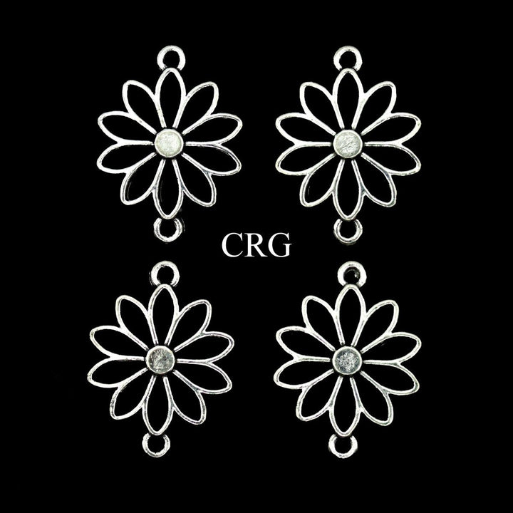 Flower Connected Pendant (10 Pieces) Size 24 by 18 mm Nature Garden Jewelry CharmCrystal River Gems