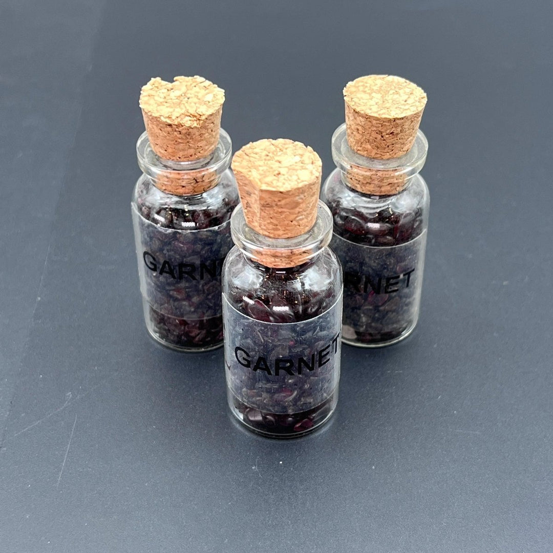 Garnet Chips In Bottle With Cork (1 Piece)Crystal River Gems