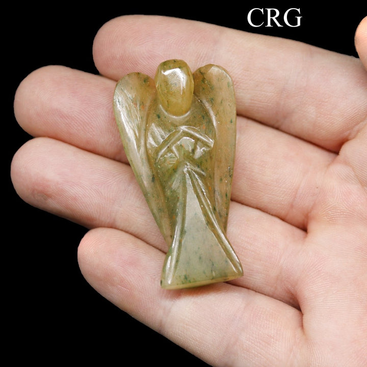 Green Aventurine Pocket Angel (1 Piece) Size 2 Inches Crystal Gemstone Carving
