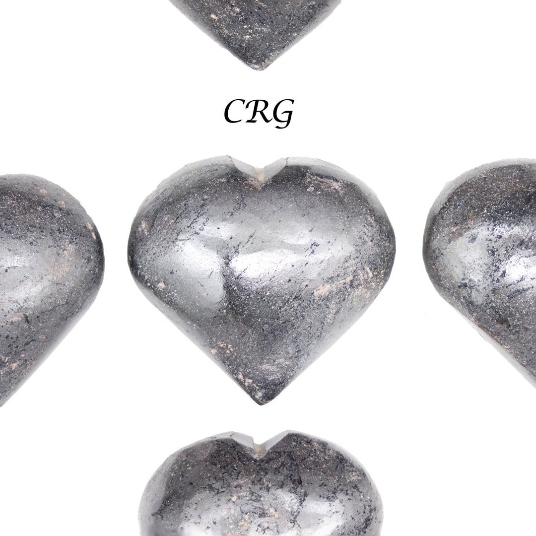 Hematite Puffy Heart (5 Pieces) Size 1 to 2 Inches Crystal Gemstone ShapeCrystal River Gems