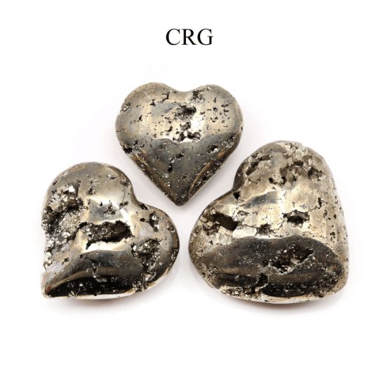 Iron Pyrite Puffy Heart (1 Piece) Size 40 to 60 mm Crystal Gemstone ShapeCrystal River Gems