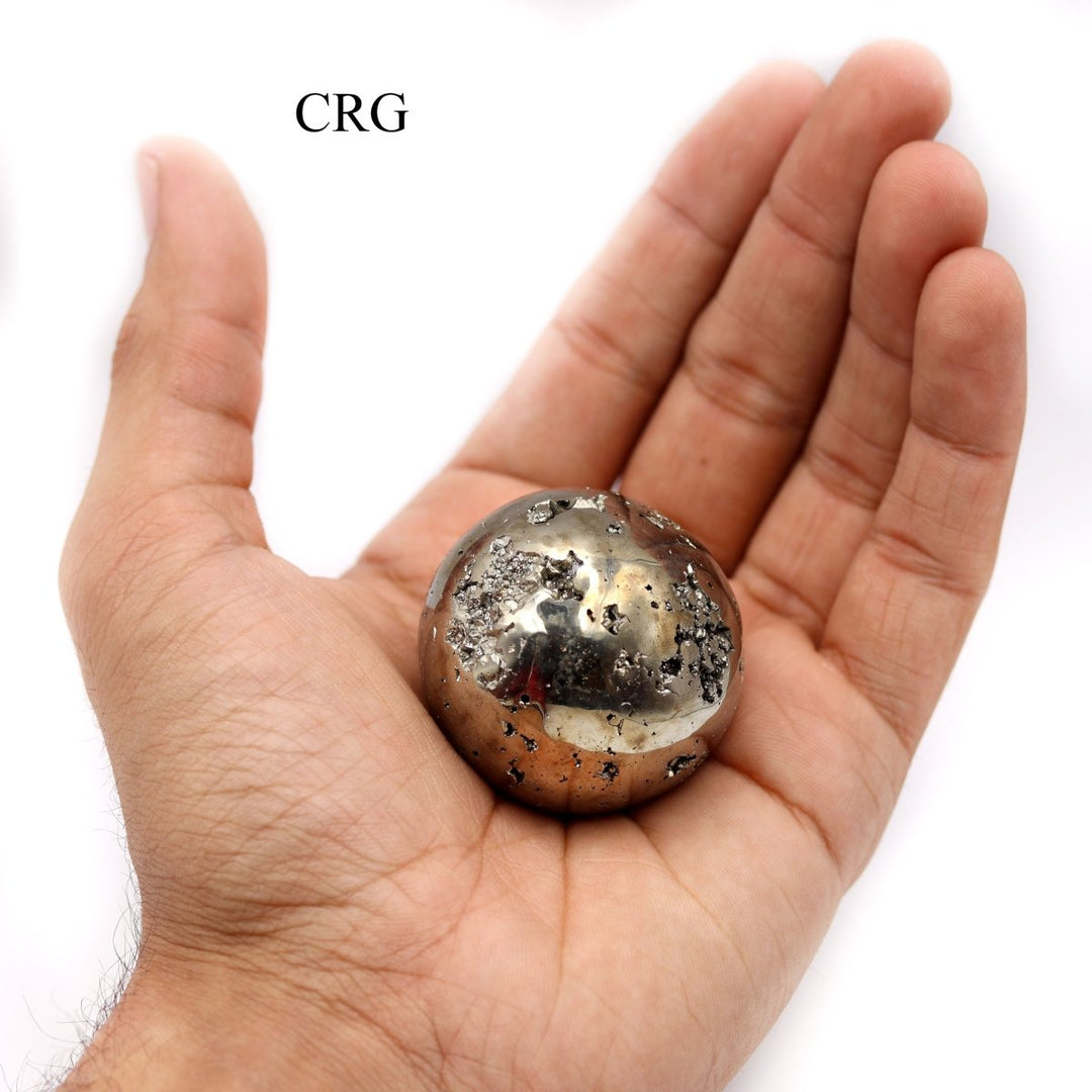 Iron Pyrite Sphere (1 Piece) Size 40 to 50 mm Crystal Gemstone BallCrystal River Gems