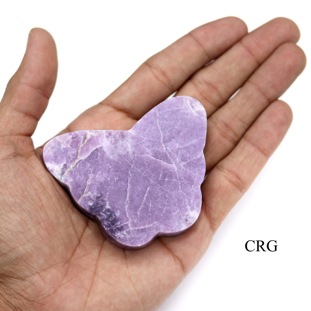 Lepidolite Butterfly Slab (1 Piece) Size 3 Inches Crystal Gemstone Animal CarvingCrystal River Gems