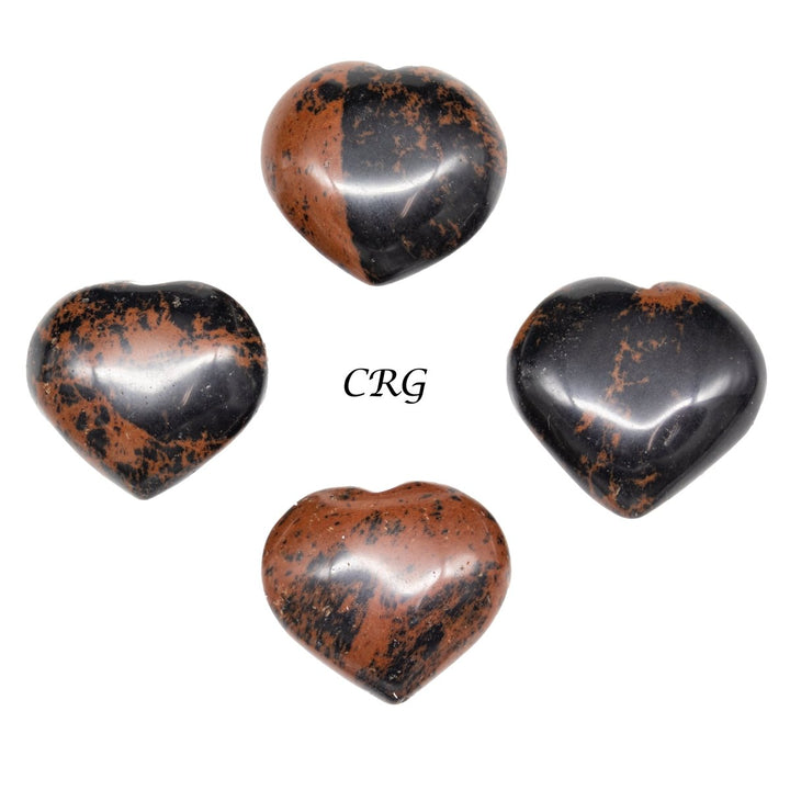 Mahogany Obsidian Puffy Heart (1 Piece) Size 1 to 1.5 Inches Polished Gemstone Heart CarvingCrystal River Gems