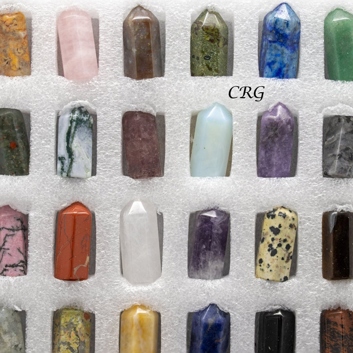 Mixed Gemstone Mini Towers (24 Pieces) Size 1.5 Inches Assorted Crystal Home DecorCrystal River Gems