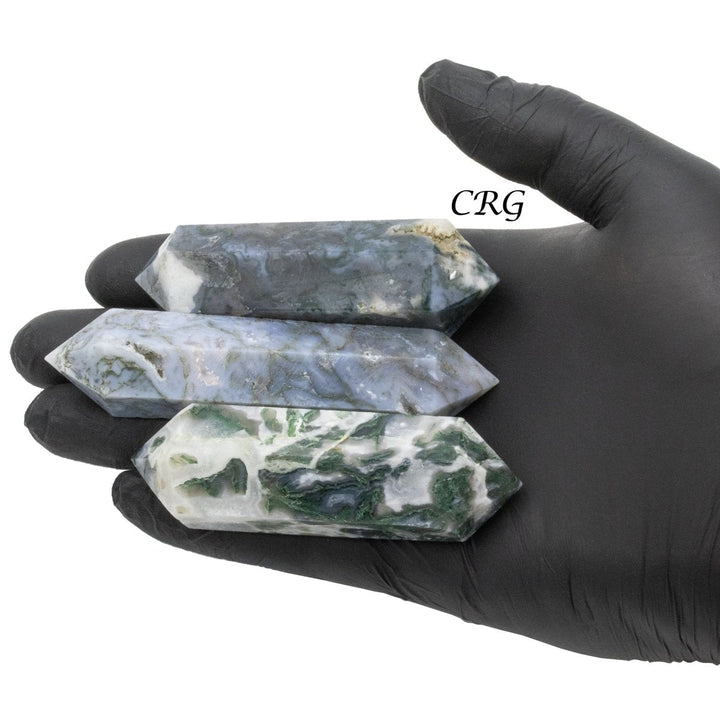 Moss Agate Double Terminated Wand (1 Pound) Size 3.5 Inches Crystal Gemstone LotCrystal River Gems