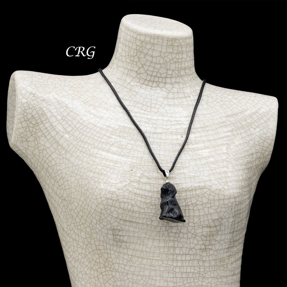 Obsidian Figured Necklace Pendant (3 Pieces) Size 1 Inch Mystery Crystal Charm Set
