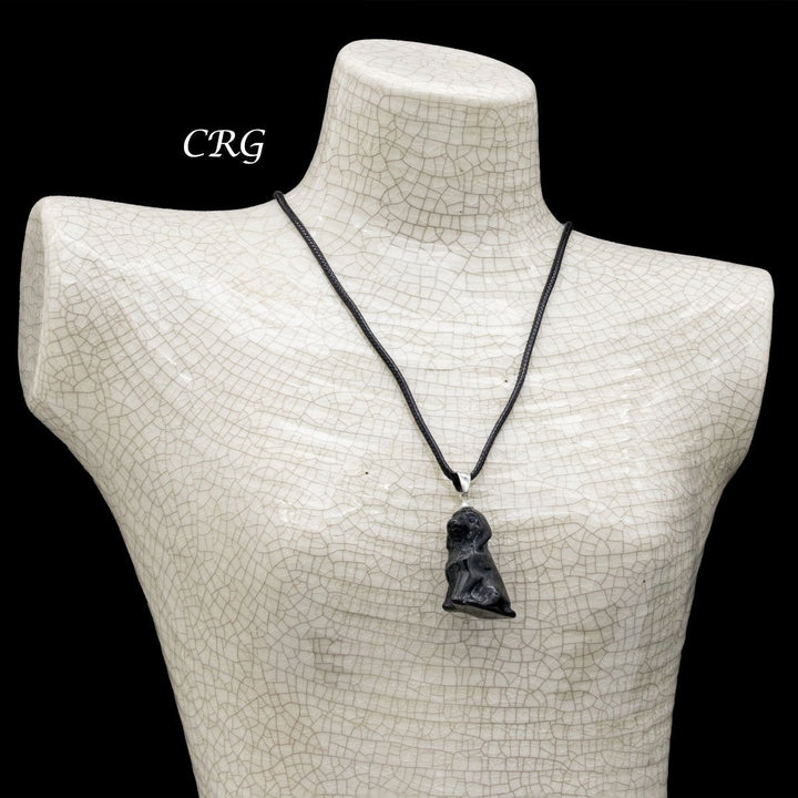 Obsidian Figured Necklace Pendant (3 Pieces) Size 1 Inch Mystery Crystal Charm SetCrystal River Gems