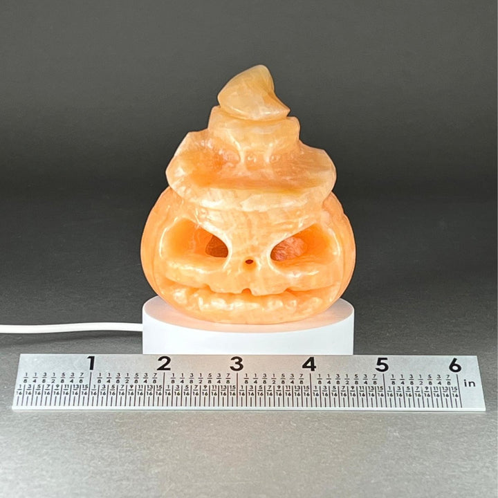Orange Calcite Pumpkin LampCrystal River Gems