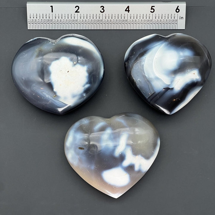Orca Agate Heart Shape Gemstones DecorCrystal River Gems