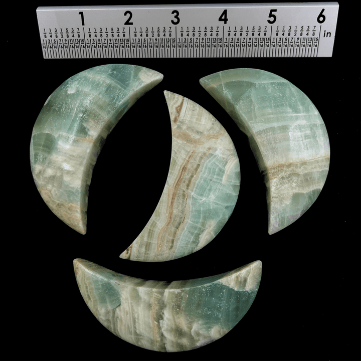 Pistachio Calcite Crystal Moon CarvingCrystal River Gems